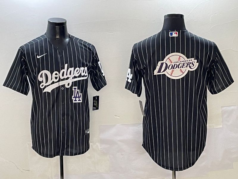 Men Los Angeles Dodgers Blank Black Stripe Jointly Name 2025 Nike MLB Jersey style 32